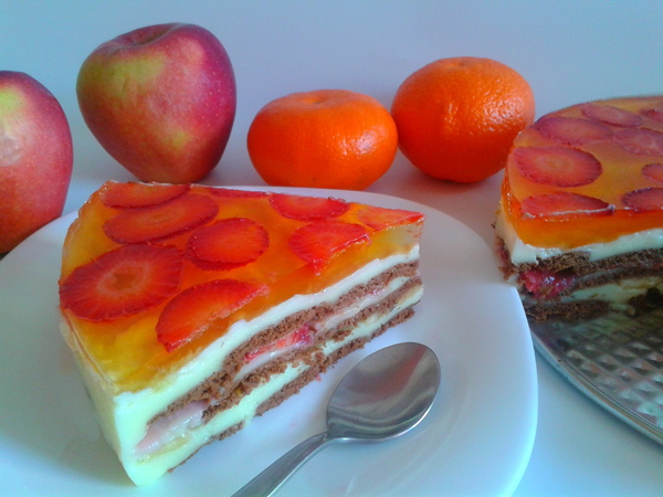 UNBAKED CHEESECAKE WITH FRUIT